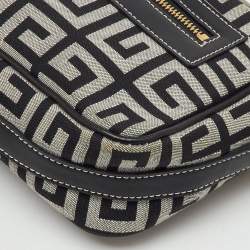 Pre Owned Givenchy Black/Grey Monogram Canvas and Leather Tassel Shoulder Bag