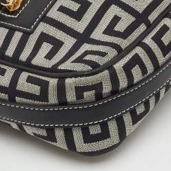 Pre Owned Givenchy Black/Grey Monogram Canvas and Leather Tassel Shoulder Bag