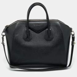 Pre Owned Givenchy Black Leather Medium Antigona Satchel