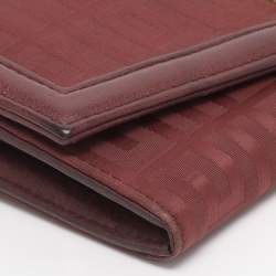 Pre Owned Givenchy Burgundy Nylon Monogram and Leather Continental Wallet
