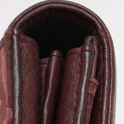 Pre Owned Givenchy Burgundy Nylon Monogram and Leather Continental Wallet