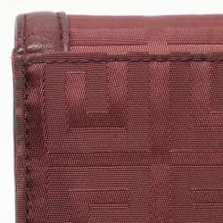 Pre Owned Givenchy Burgundy Nylon Monogram and Leather Continental Wallet
