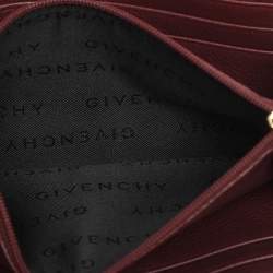 Pre Owned Givenchy Burgundy Nylon Monogram and Leather Continental Wallet