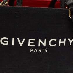 Pre Owned Givenchy Black Canvas Mini Vertical G Tote