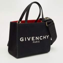 Pre Owned Givenchy Black Canvas Mini Vertical G Tote
