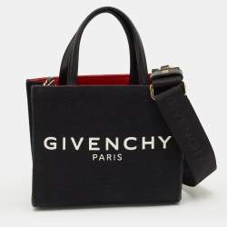 Pre Owned Givenchy Black Canvas Mini Vertical G Tote