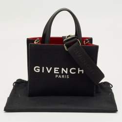 Pre Owned Givenchy Black Canvas Mini Vertical G Tote