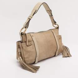 Pre Owned Givenchy Beige Leather Tassel Shoulder Bag