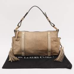 Pre Owned Givenchy Beige Leather Tassel Shoulder Bag