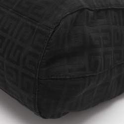 Pre Owned Givenchy Black Monogram Canvas and Leather Top Handle Bag