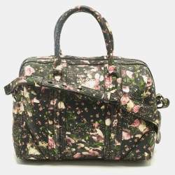 Pre Owned Givenchy Multicolor Coated Canvas and Leather Floral Lucrezia Boston Bag