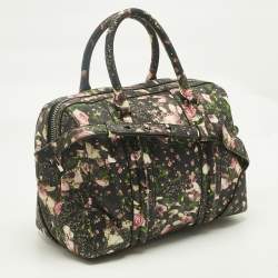 Pre Owned Givenchy Multicolor Coated Canvas and Leather Floral Lucrezia Boston Bag