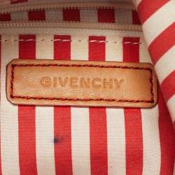 Pre Owned Givenchy Tan Leather Greca Logo Hobo
