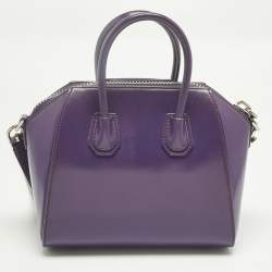 Pre Owned Givenchy Purple Leather Mini Antigona Satchel