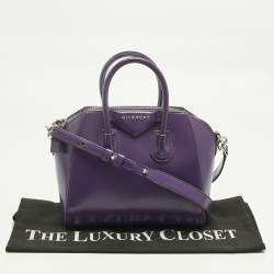 Pre Owned Givenchy Purple Leather Mini Antigona Satchel