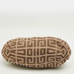Pre Owned Givenchy Brown Jacquard Canvas and Leather Hobo