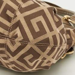 Pre Owned Givenchy Brown Jacquard Canvas and Leather Hobo