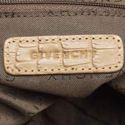 Pre Owned Givenchy Brown Jacquard Canvas and Leather Hobo