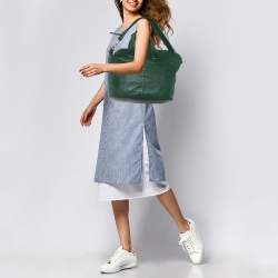 Pre Owned Givenchy Green Leather Medium Nightingale Satchel