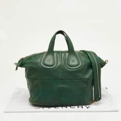 Pre Owned Givenchy Green Leather Medium Nightingale Satchel