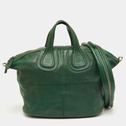 Pre Owned Givenchy Green Leather Medium Nightingale Satchel