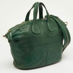 Pre Owned Givenchy Green Leather Medium Nightingale Satchel