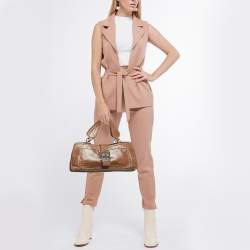 Pre Owned Givenchy Greca Flap Brown Leather Tote