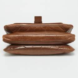 Pre Owned Givenchy Greca Flap Brown Leather Tote