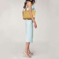 Pre Owned Givenchy Antigona Small Beige Patent Leather Satchel