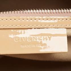 Pre Owned Givenchy Antigona Small Beige Patent Leather Satchel