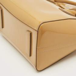 Pre Owned Givenchy Antigona Small Beige Patent Leather Satchel