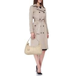 Pre Owned Givenchy Beige Monogram Leather Hobo