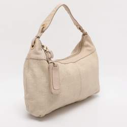 Pre Owned Givenchy Beige Monogram Leather Hobo
