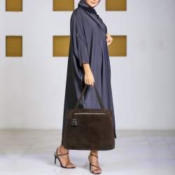 Pre Owned Givenchy Brown/Black Monogram Corduroy and Fabric Reversible Tote