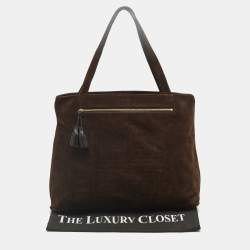 Pre Owned Givenchy Brown/Black Monogram Corduroy and Fabric Reversible Tote