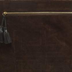 Pre Owned Givenchy Brown/Black Monogram Corduroy and Fabric Reversible Tote