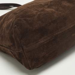 Pre Owned Givenchy Brown/Black Monogram Corduroy and Fabric Reversible Tote