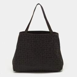 Pre Owned Givenchy Brown/Black Monogram Corduroy and Fabric Reversible Tote