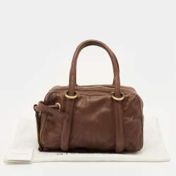مملوكة مسبقًا Givenchy Small Brown Leather Lucrezia Zip Boston Bag