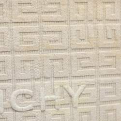 مملوكة مسبقًا Givenchy Logo Embroidered Off White Canvas Wristlet Clutch