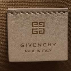 مملوكة مسبقًا Givenchy Logo Embroidered Off White Canvas Wristlet Clutch