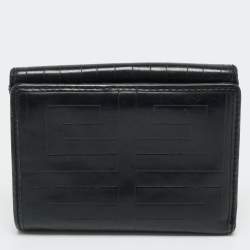 مملوكة مسبقًا محفظة جيفنشي كومباكت مونوجرام جلد أسود