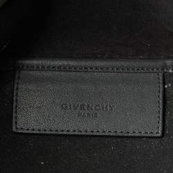 Pre Owned Givenchy Bond Chain Navy Blue/White Logo Jacquard and Leather Tote