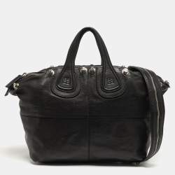 Pre Owned Givenchy Nightingale Embellished Medium Black Leather Bag