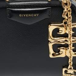 مملوكة مسبقًا حقيبة يد علوية جيفنشي أنتيغونا مكعب نانو جلد أسود