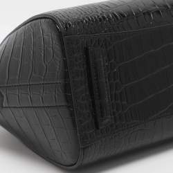 Pre Owned Givenchy Antigona Mini Black Croc Embossed Leather Satchel