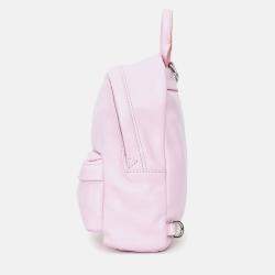 Pre Owned Givenchy 2017 Pink Leather Logo Printed Mini Backpack