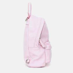 Pre Owned Givenchy 2017 Pink Leather Logo Printed Mini Backpack