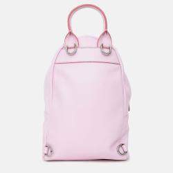 Pre Owned Givenchy 2017 Pink Leather Logo Printed Mini Backpack