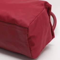 Pre Owned Givenchy Pandora Medium Burgundy Nylon Box Shoulder Bag